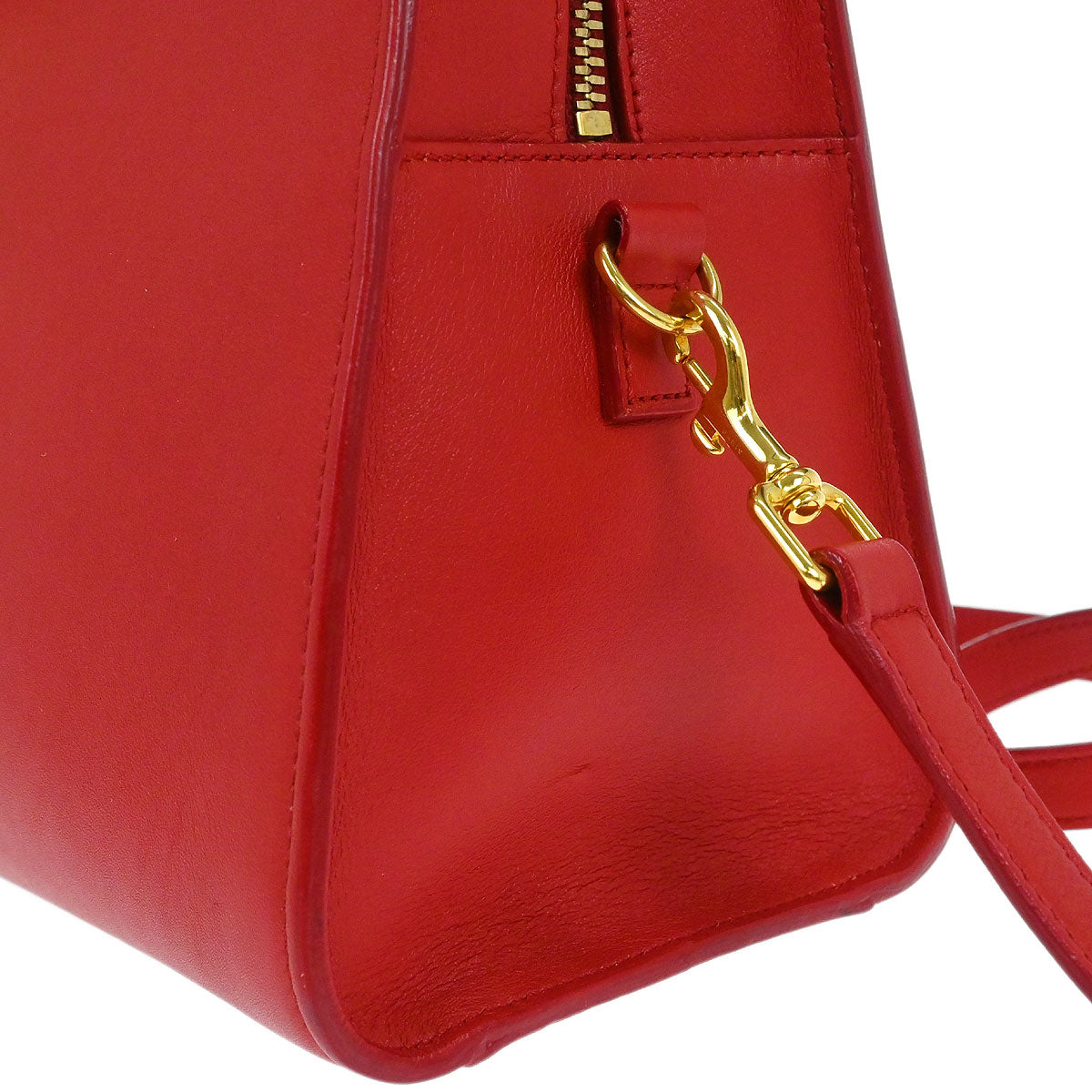 Saint Laurent Red Baby Cabas 2way Shoulder Handbag