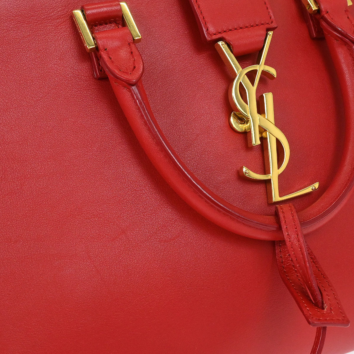 Saint Laurent Red Baby Cabas 2way Shoulder Handbag