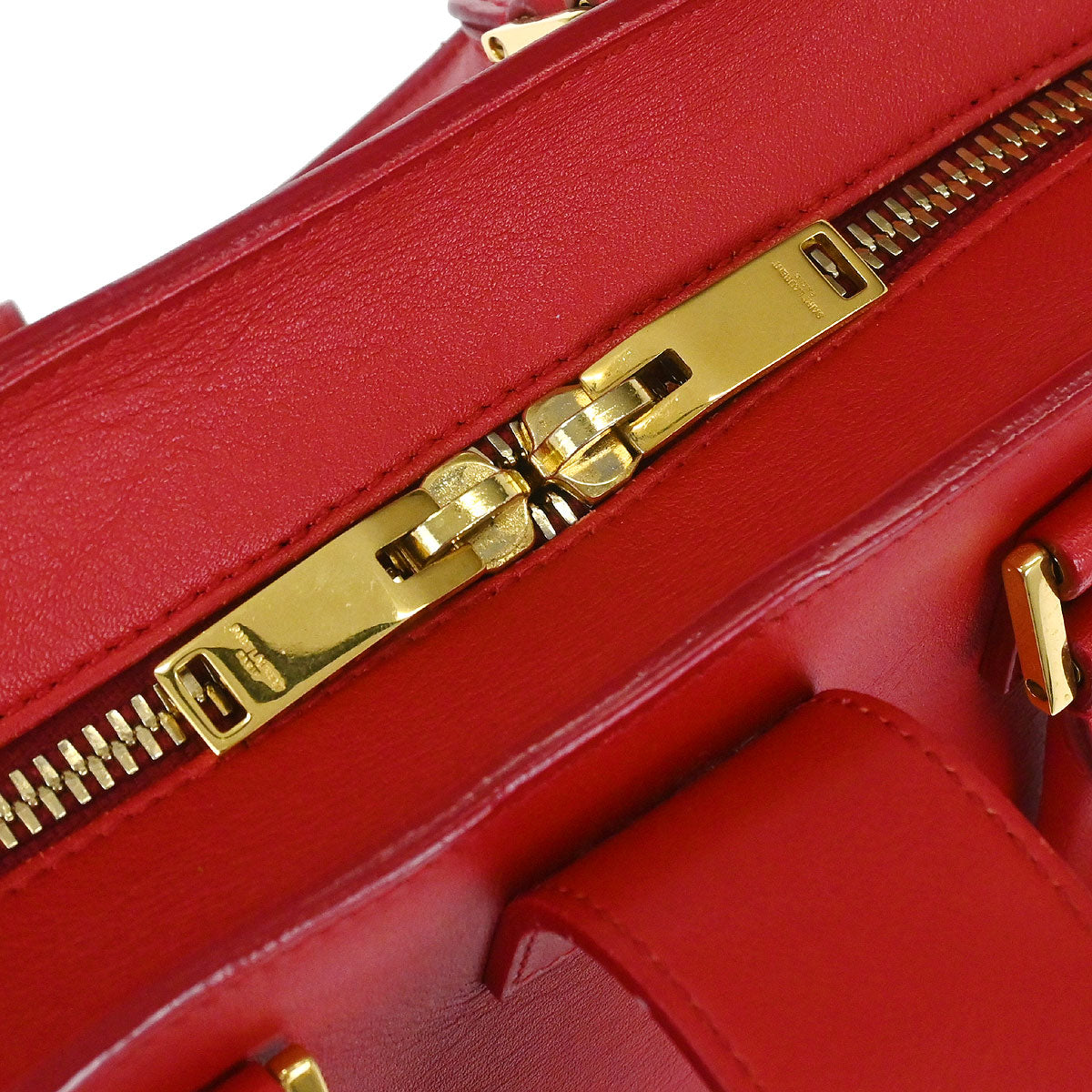 Saint Laurent Red Baby Cabas 2way Shoulder Handbag