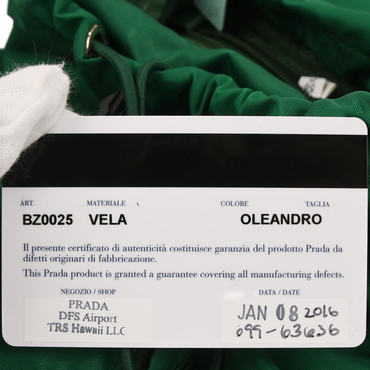 Prada Green Nylon Backpack