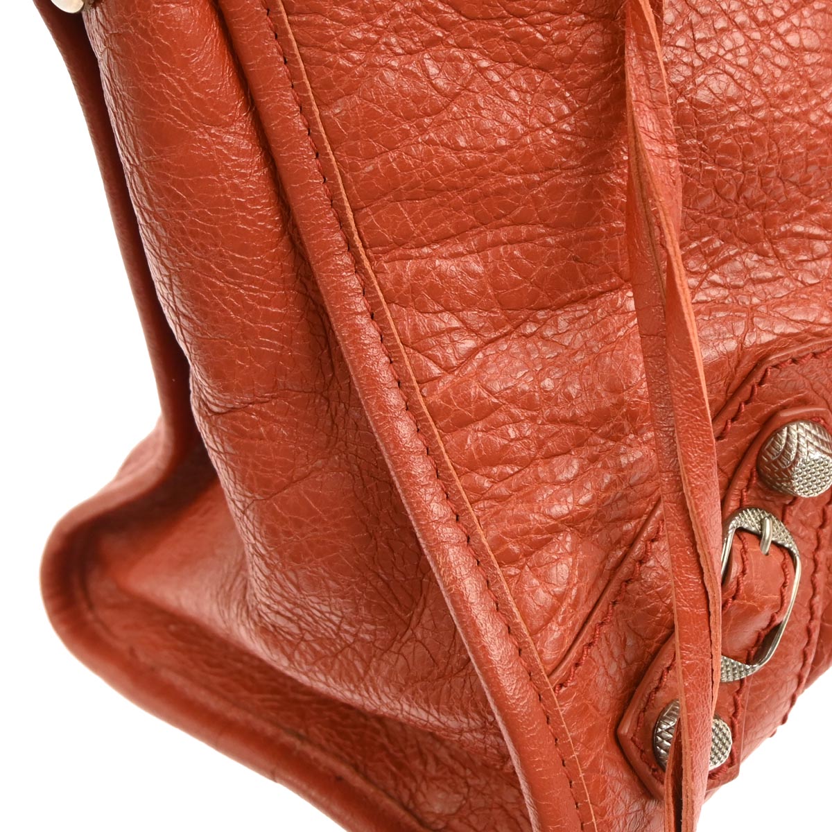 Balenciaga Red Lambskin City Medium 2way Shoulder Handbag