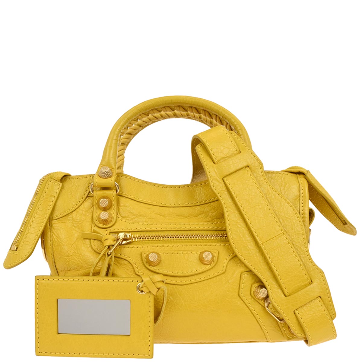 Balenciaga Yellow Lambskin The City Mini 2way Shoulder Handbag
