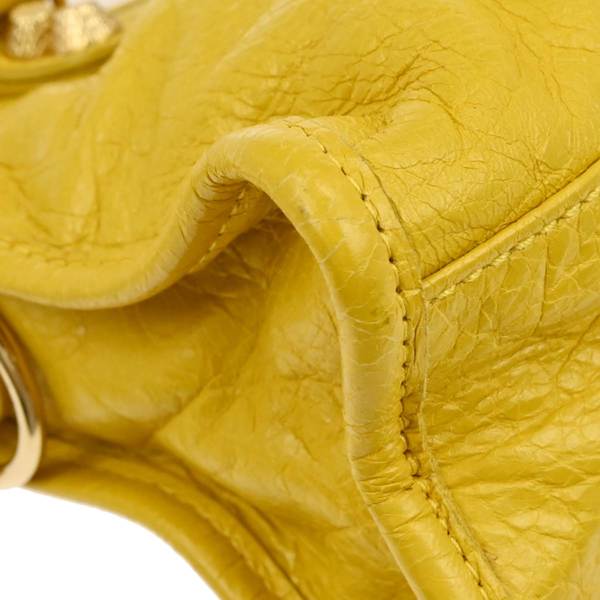 Balenciaga Yellow Lambskin The City Mini 2way Shoulder Handbag