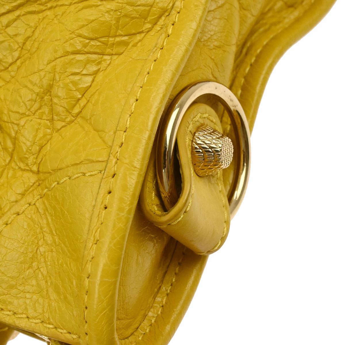 Balenciaga Yellow Lambskin The City Mini 2way Shoulder Handbag