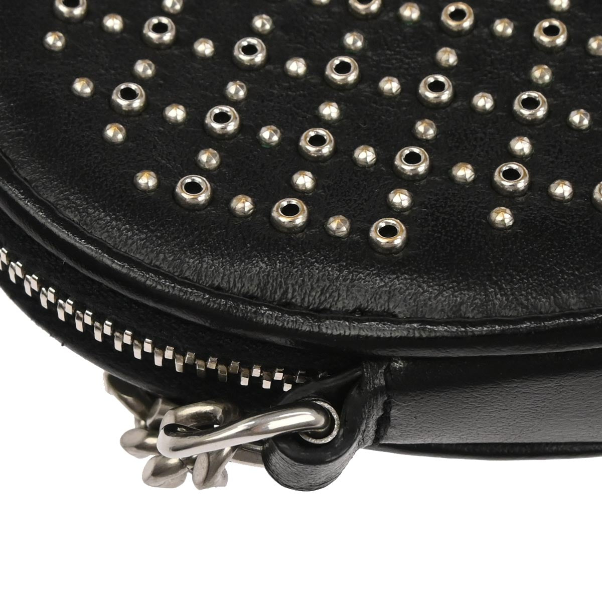 Saint Laurent Black Leather Love Heart Shoulder Bag