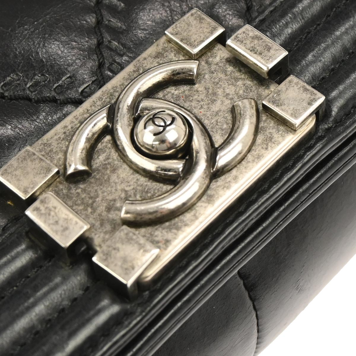 Boy Chanel Black Calfskin Medium Double Stitch Shoulder Bag