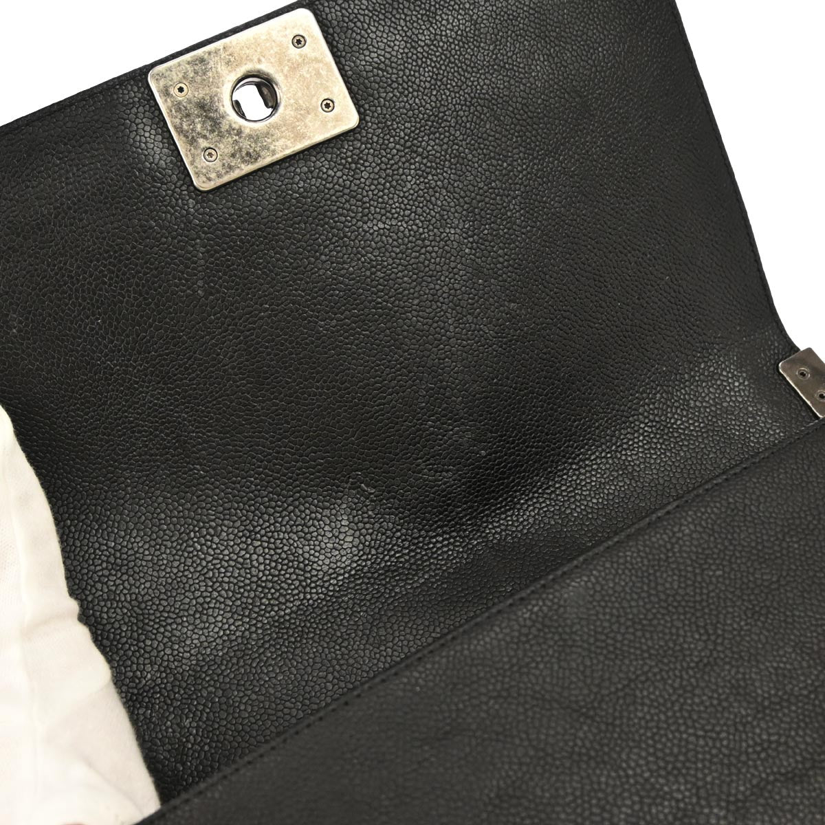 Boy Chanel Black Caviar Skin Medium Chain Shoulder Bag