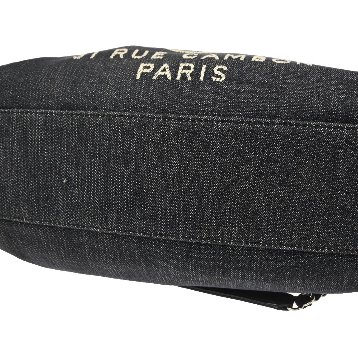 Chanel Navy Canvas Deauville Bowling Bag