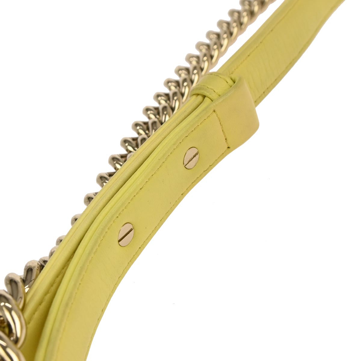 Boy Chanel Yellow Lambskin Medium Chain Shoulder Bag