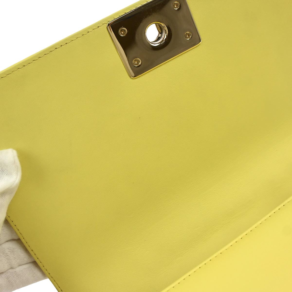 Boy Chanel Yellow Lambskin Medium Chain Shoulder Bag