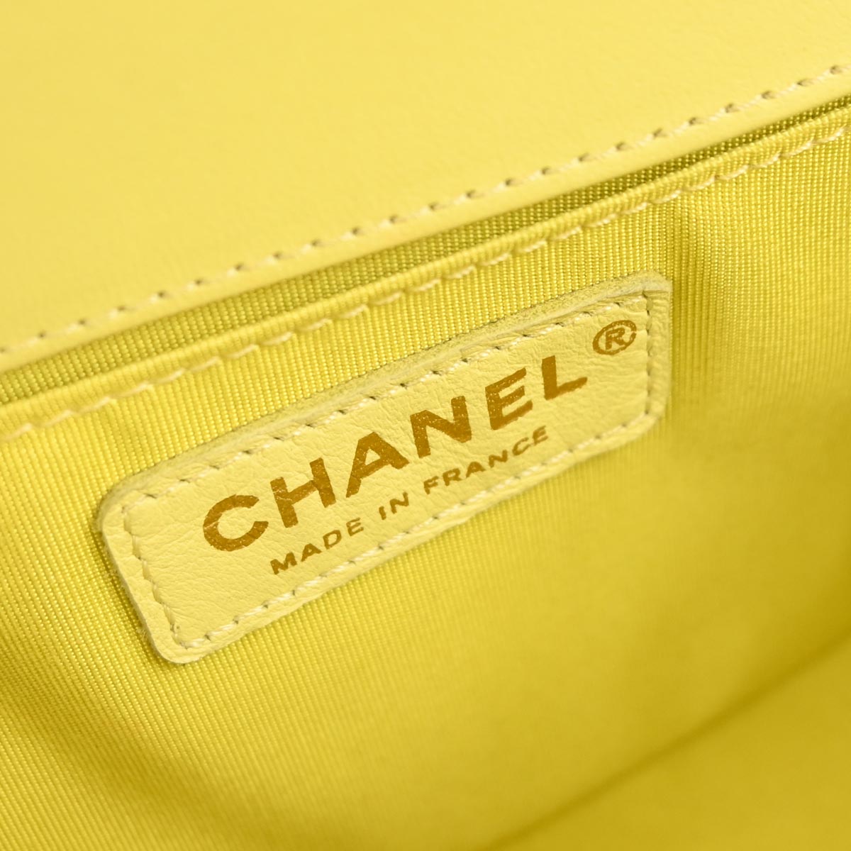 Boy Chanel Yellow Lambskin Medium Chain Shoulder Bag