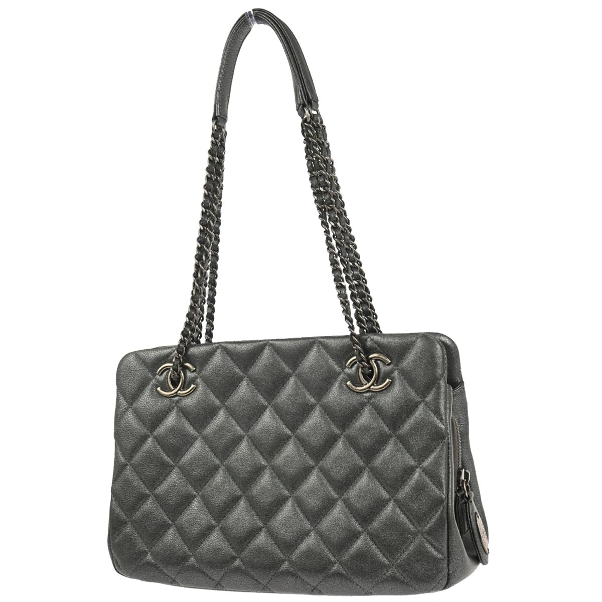 Chanel Metallic Blue Calfskin Paris-Salzburg CC Eyelet Tote Bag