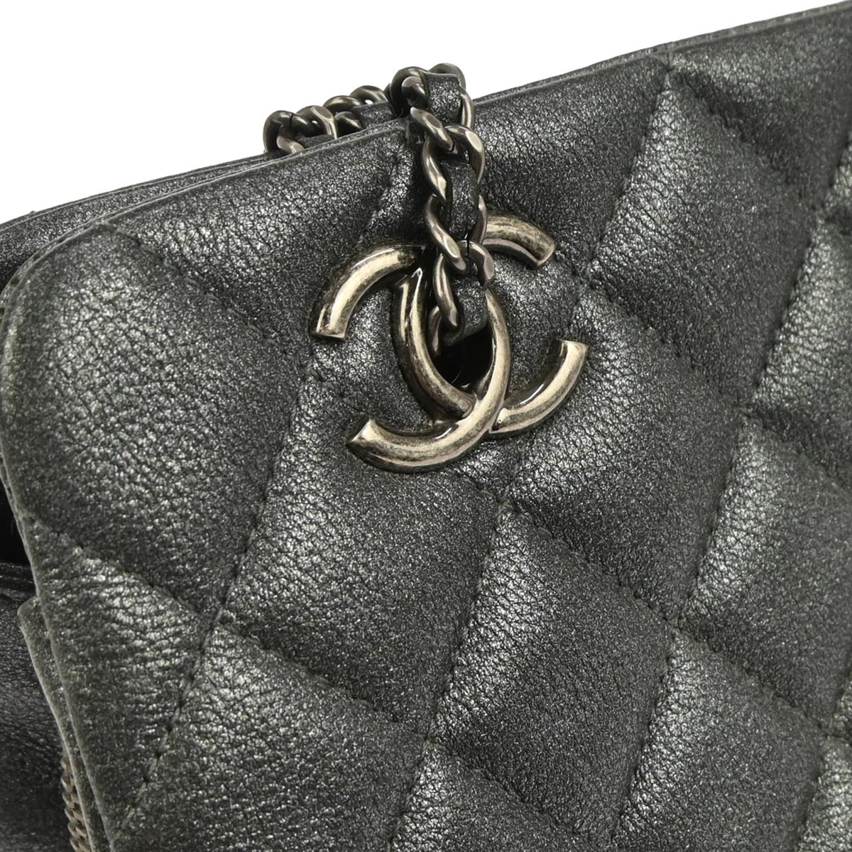 Chanel Metallic Blue Calfskin Paris-Salzburg CC Eyelet Tote Bag