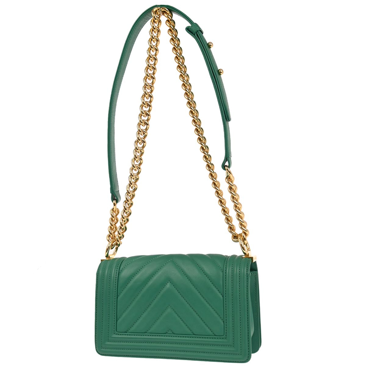 Boy Chanel Green Lambskin Small Chain Shoulder Bag