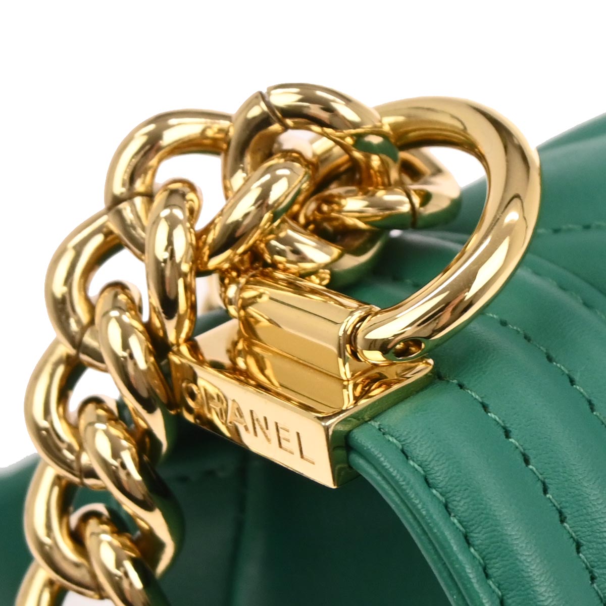 Boy Chanel Green Lambskin Small Chain Shoulder Bag
