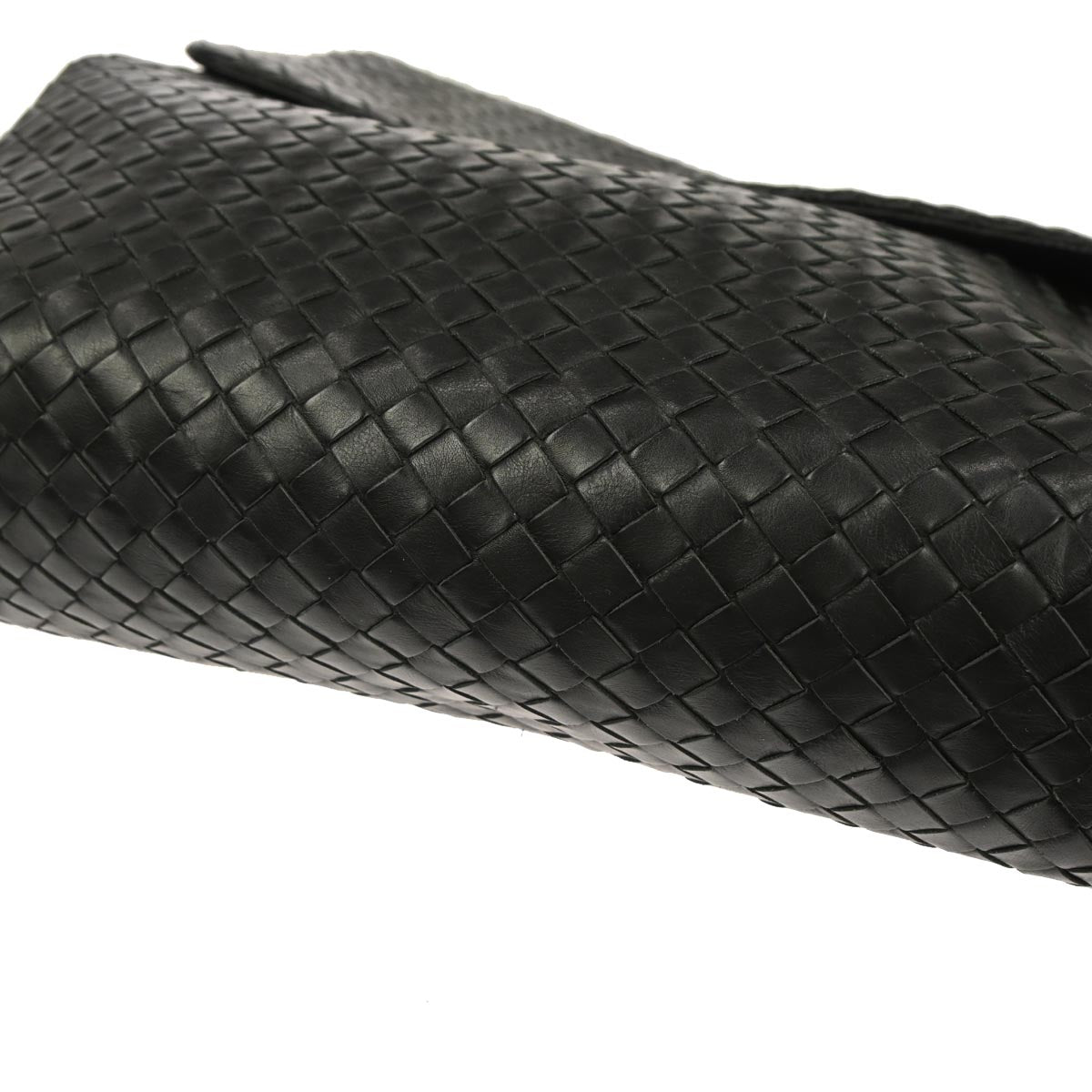 Bottega Veneta Black Calfskin Intrecciato Messenger Bag