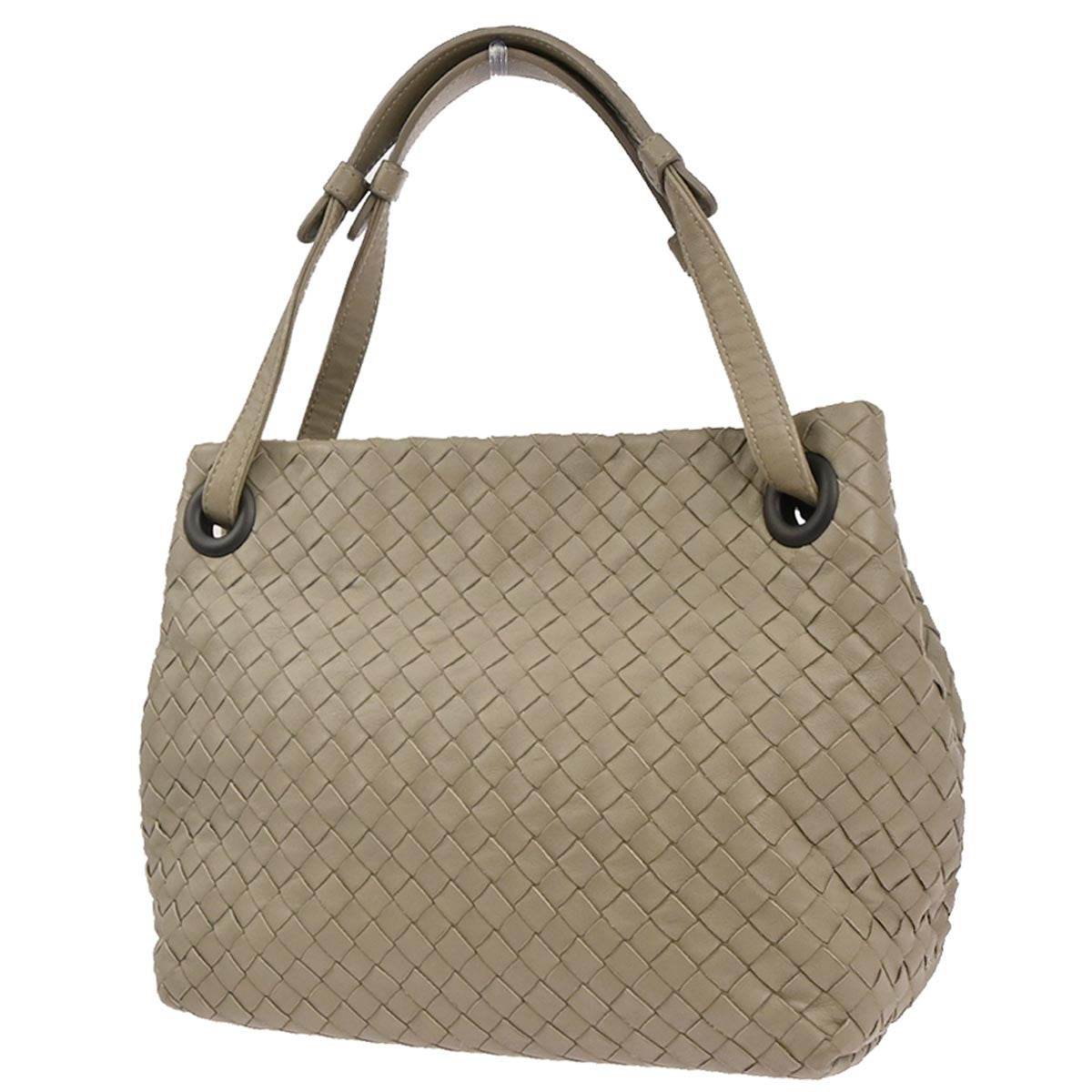 Bottega Veneta Gray Lambskin Intrecciato Tote Bag