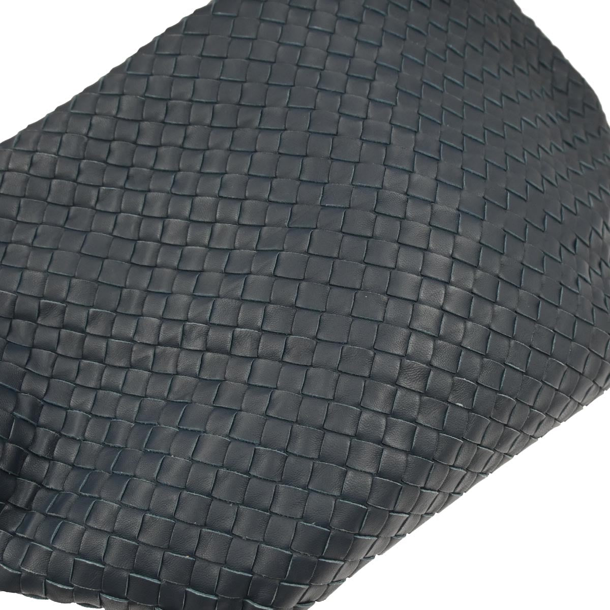 Bottega Veneta Navy Calfskin Intrecciato Shoulder Bag