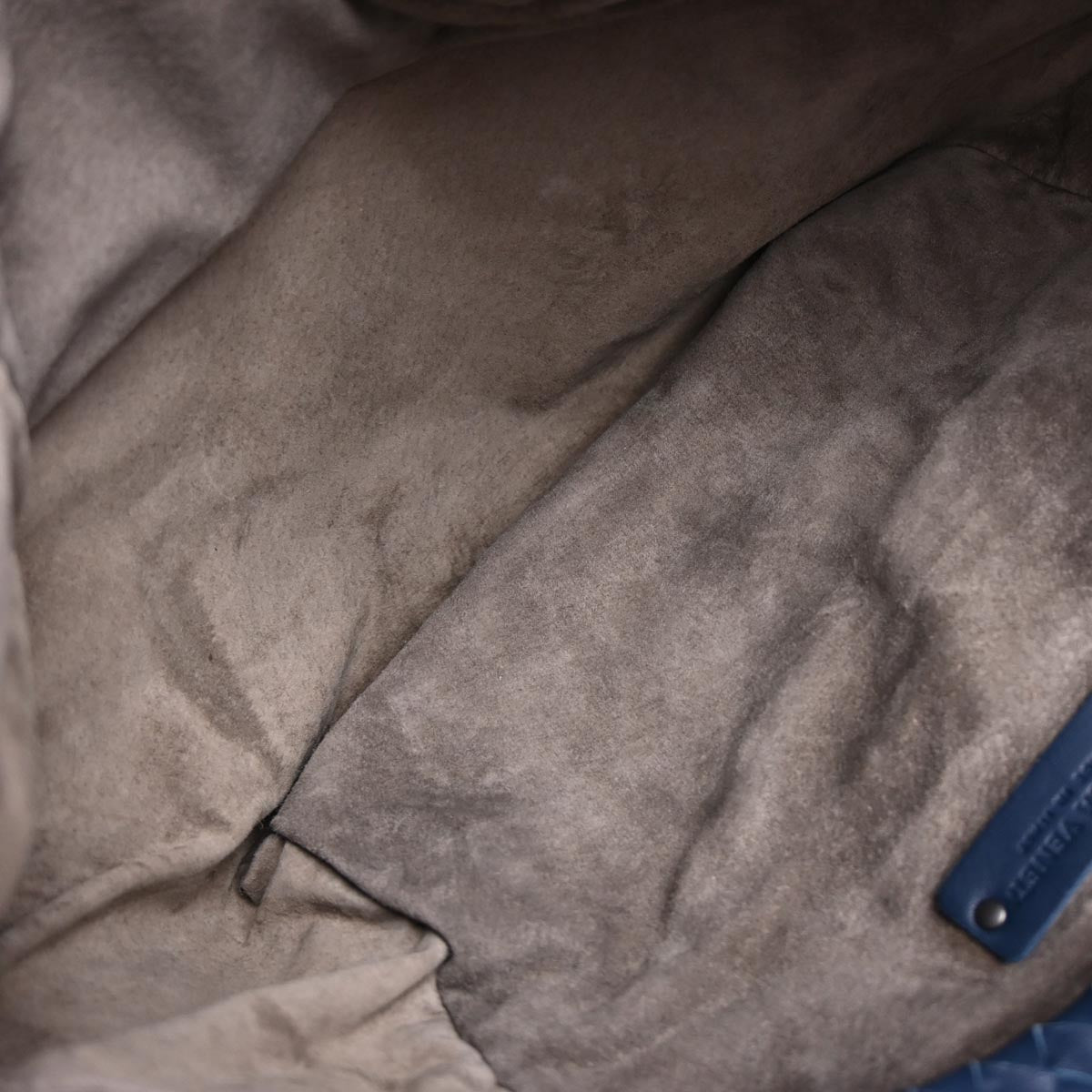 Bottega Veneta Navy Calfskin Intrecciato Shoulder Bag