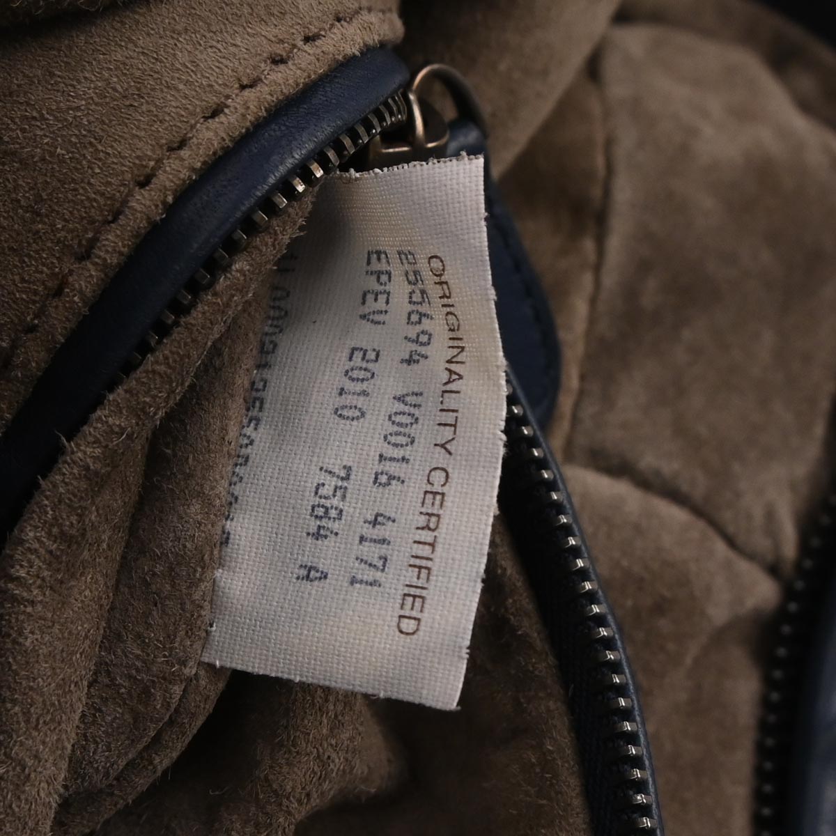 Bottega Veneta Navy Calfskin Intrecciato Shoulder Bag