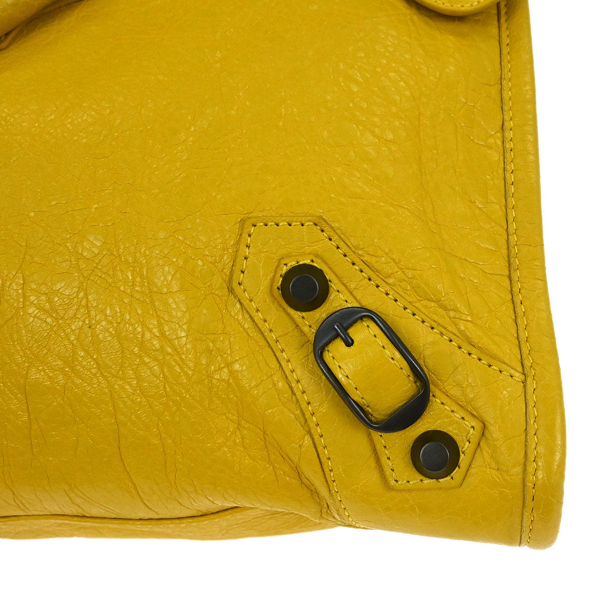 Balenciaga Yellow Lambskin Classic City 2way Shoulder Handbag