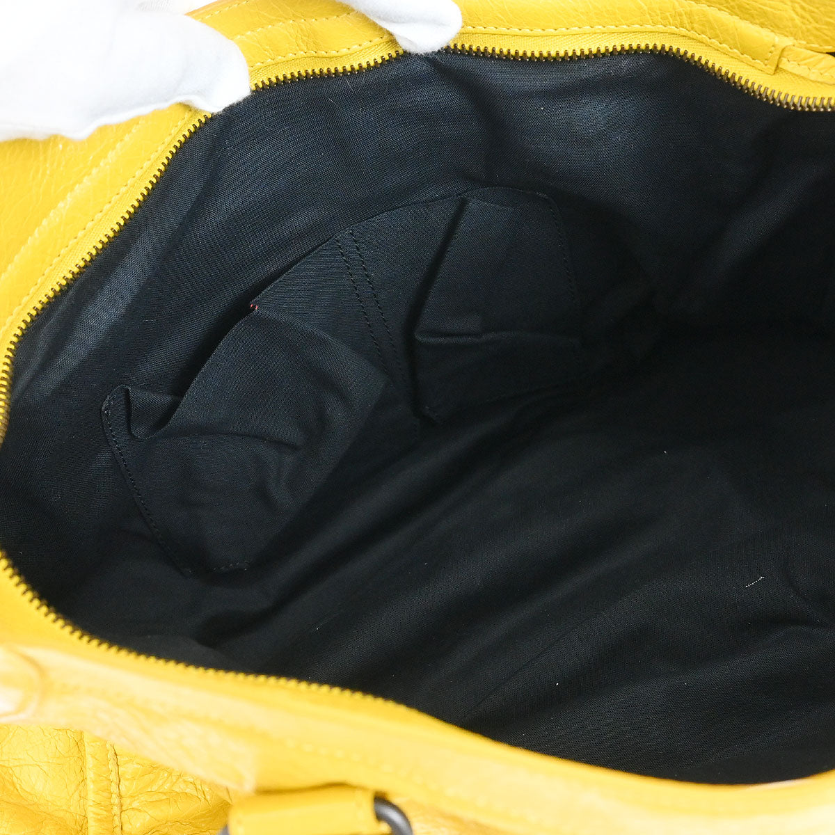 Balenciaga Yellow Lambskin Classic City 2way Shoulder Handbag