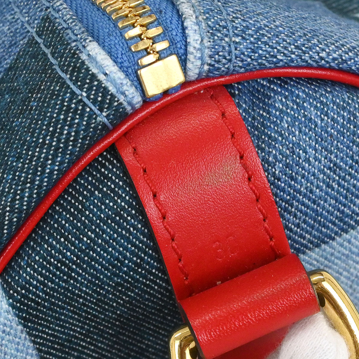 Louis Vuitton Denim Square Patchwork Speedy Bandouliere 30 2way Shoulder Handbag M45041