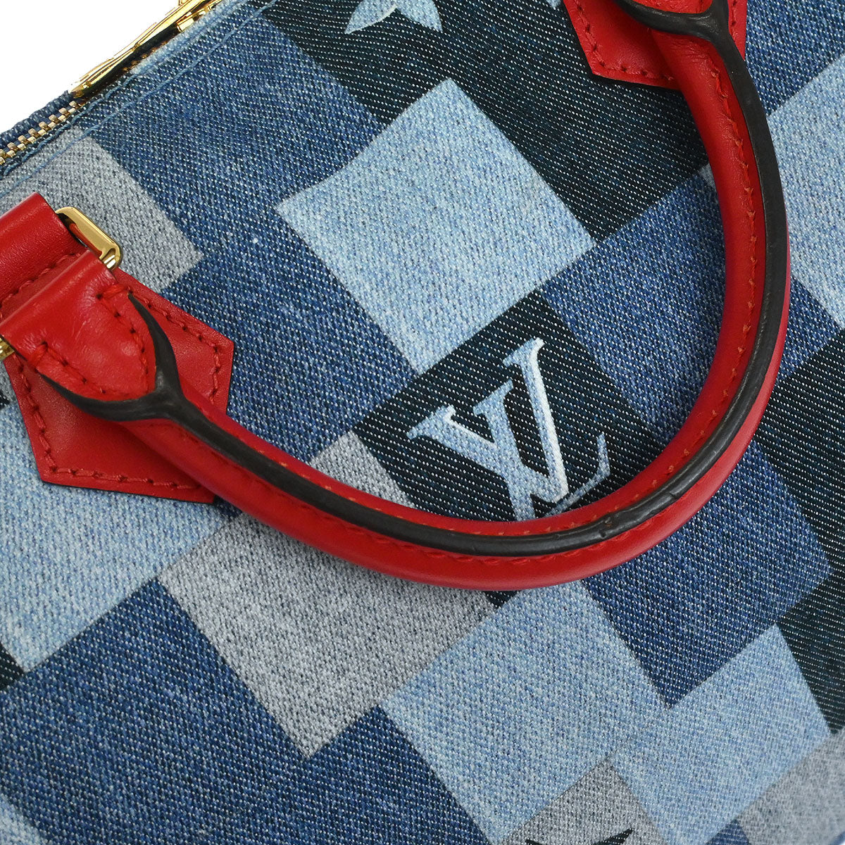 Louis Vuitton Denim Square Patchwork Speedy Bandouliere 30 2way Shoulder Handbag M45041