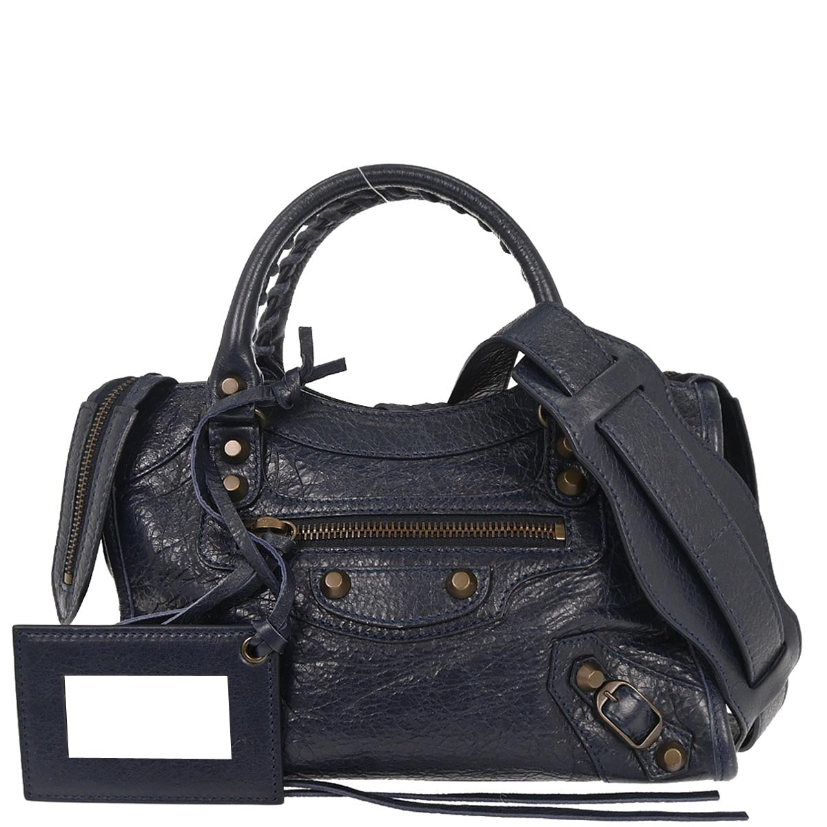Balenciaga Navy Classic Mini City 2way Shoulder Handbag