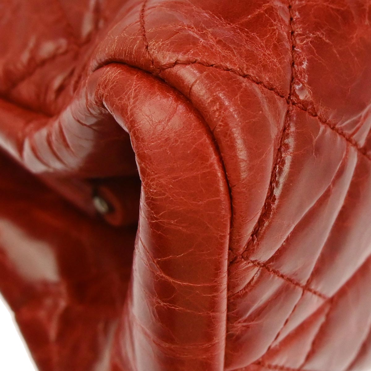 Chanel Red Patent Leather Medium Mademoiselle Bowling Bag