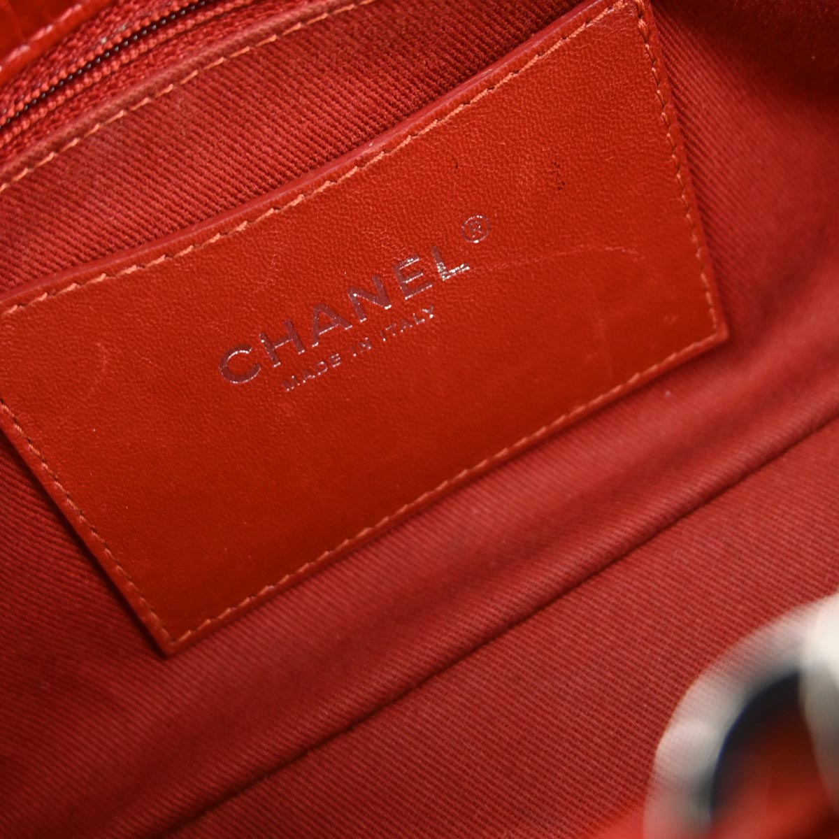 Chanel Red Patent Leather Medium Mademoiselle Bowling Bag