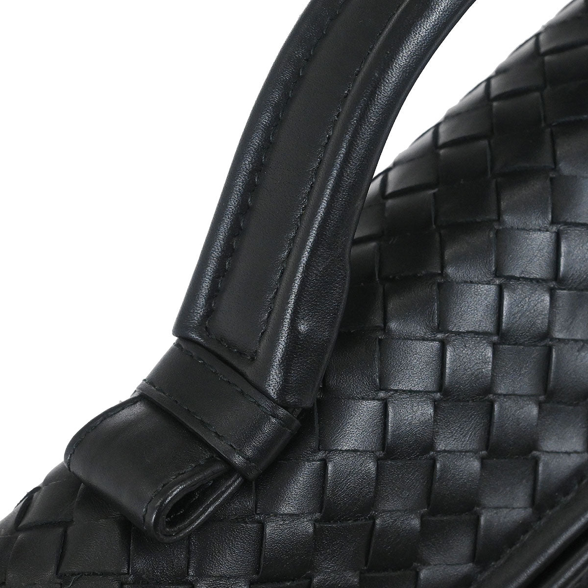 Bottega Veneta Black Calfskin Intrecciato Briefcase Handbag