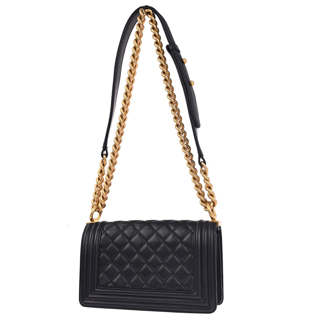 Boy Chanel Navy Lambskin Small Chain Shoulder Bag