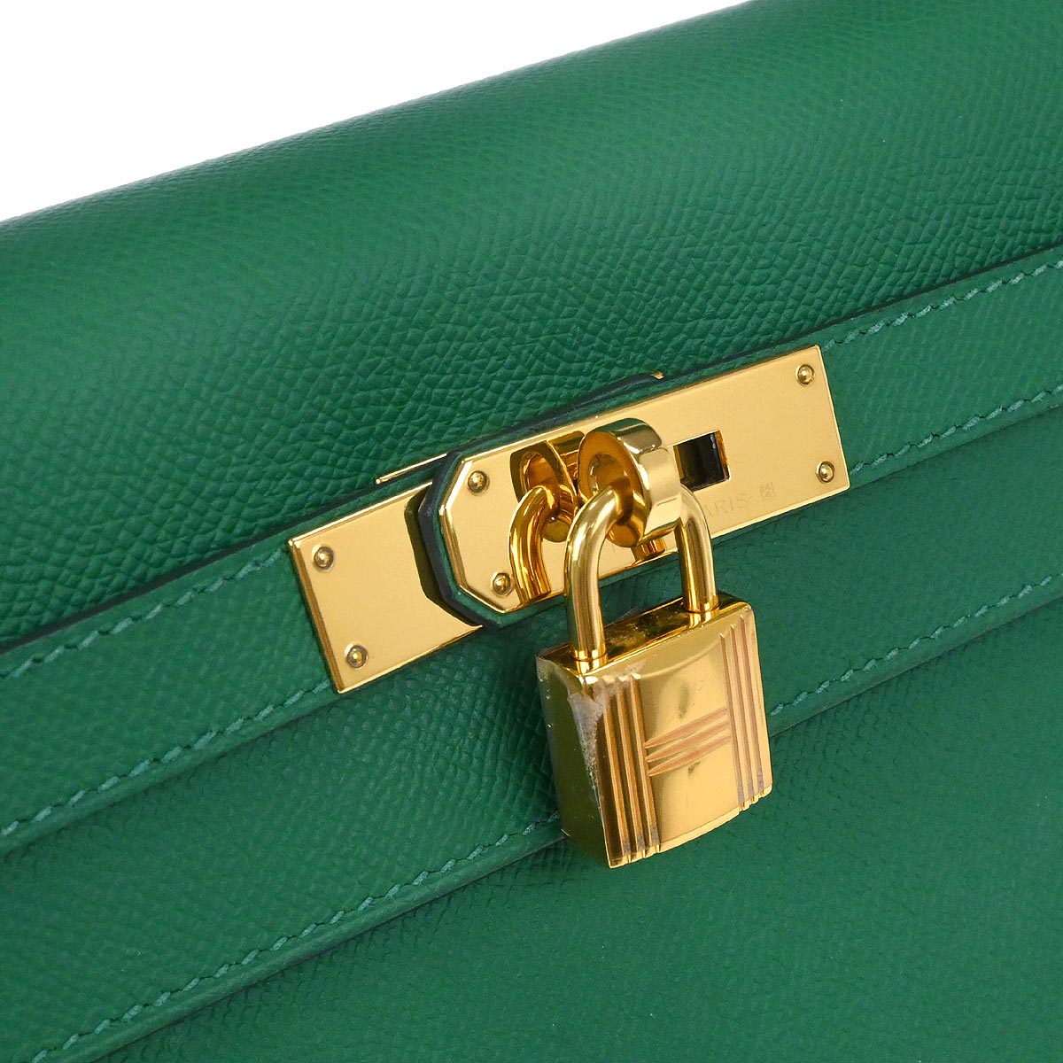 Hermes Vert Vertigo Epsom Kelly 32 Sellier 2way Shoulder Handbag