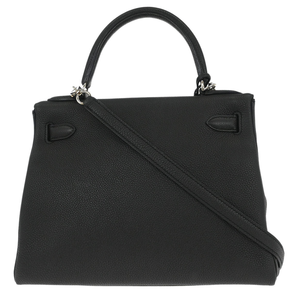 Hermes Black Togo Kelly 28 Retourne 2way Shoulder Handbag