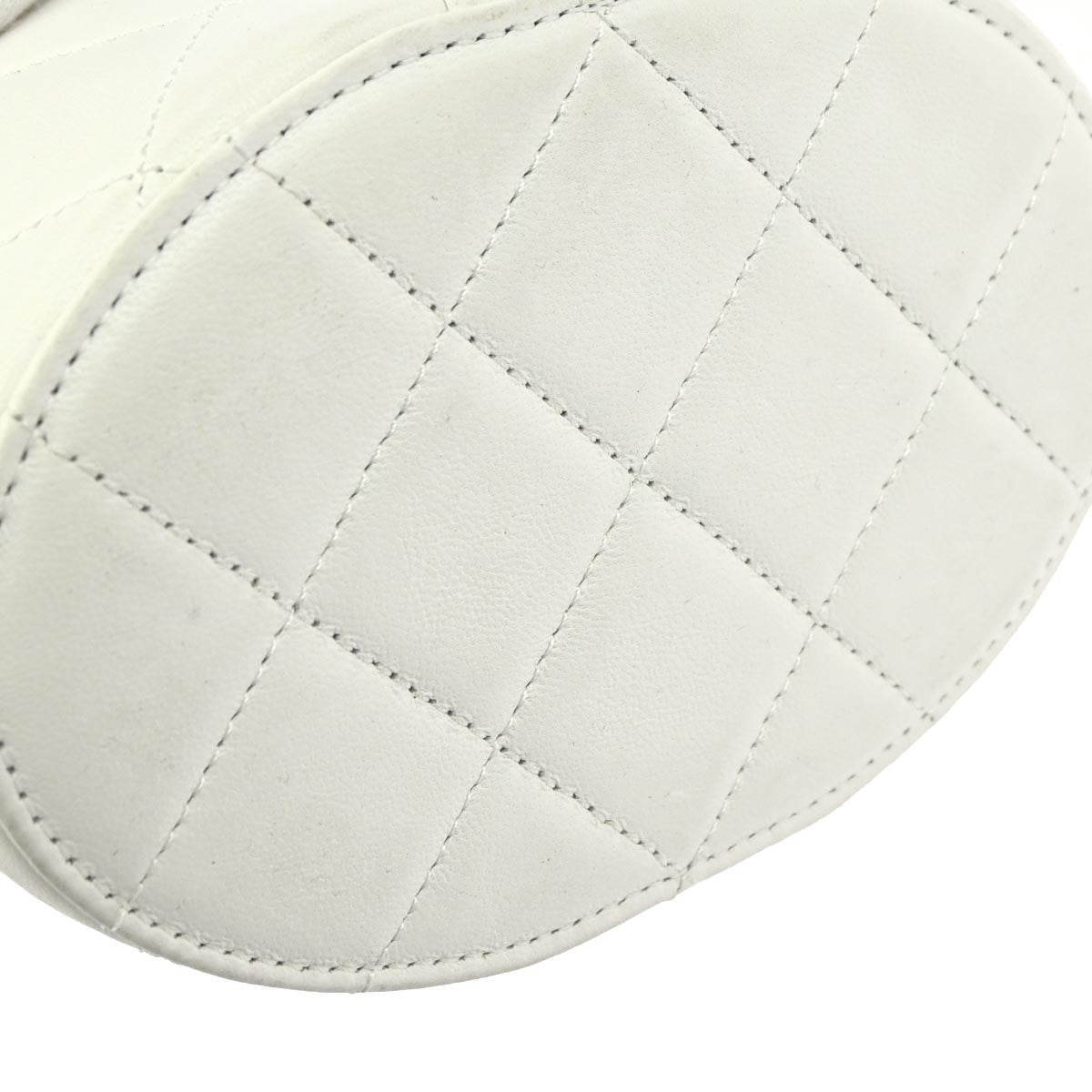 Chanel White Lambskin Vanity Shoulder Bag