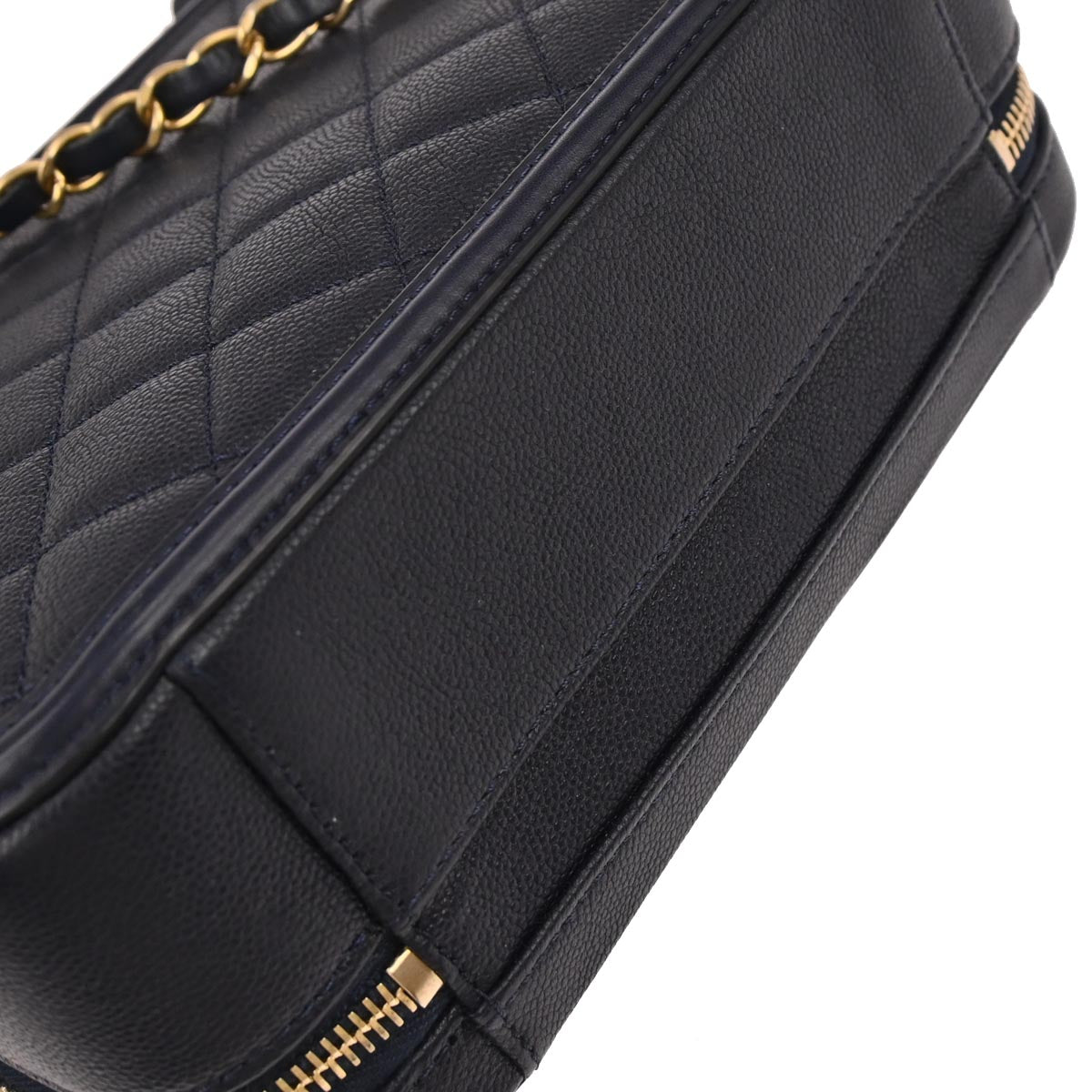 Chanel Navy Caviar CC Filigree 2way Vanity Shoulder Handbag