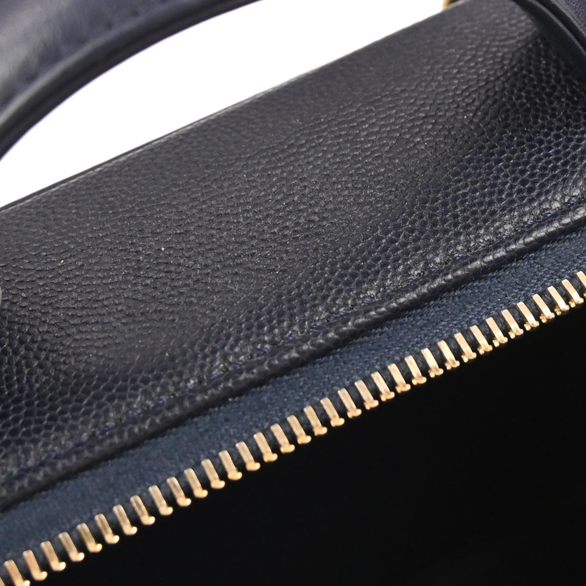 Chanel Navy Caviar CC Filigree 2way Vanity Shoulder Handbag