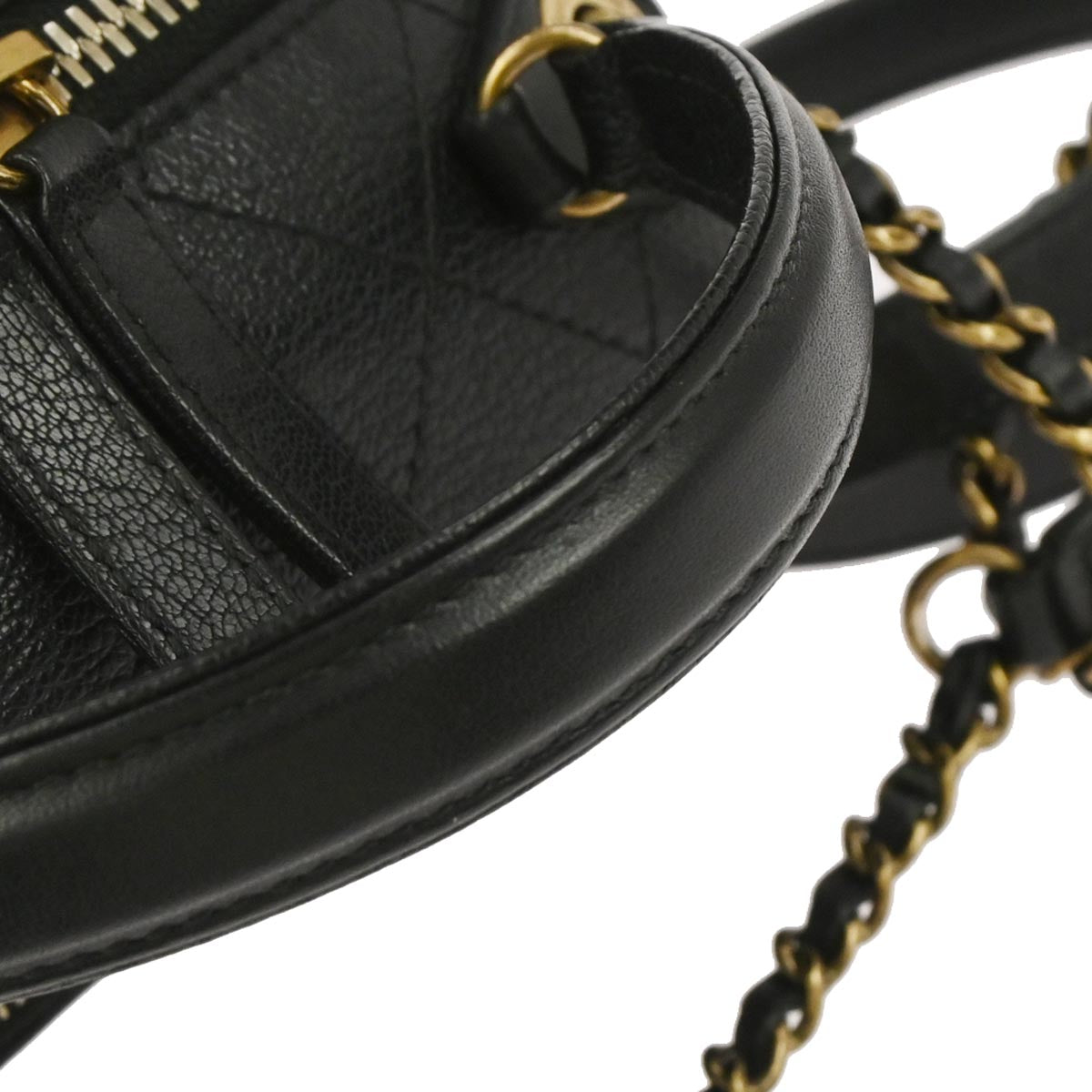 Chanel Black Calfskin Goatskin Coco Curve Vanity Bag 2way Shoulder Handbag