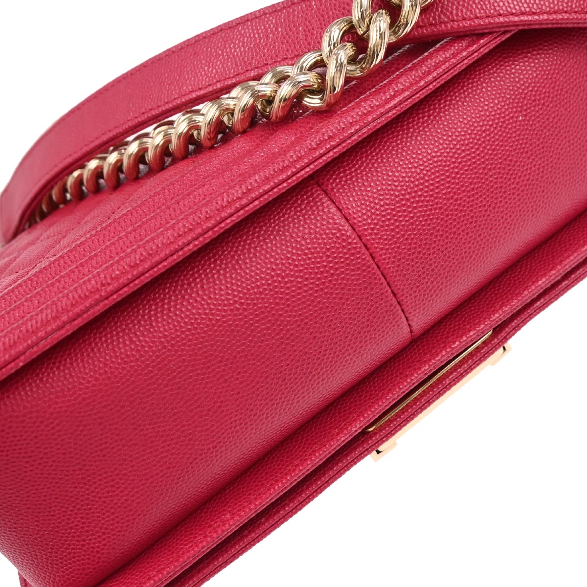 Boy Chanel Pink Caviar Skin Medium Chain Shoulder Bag