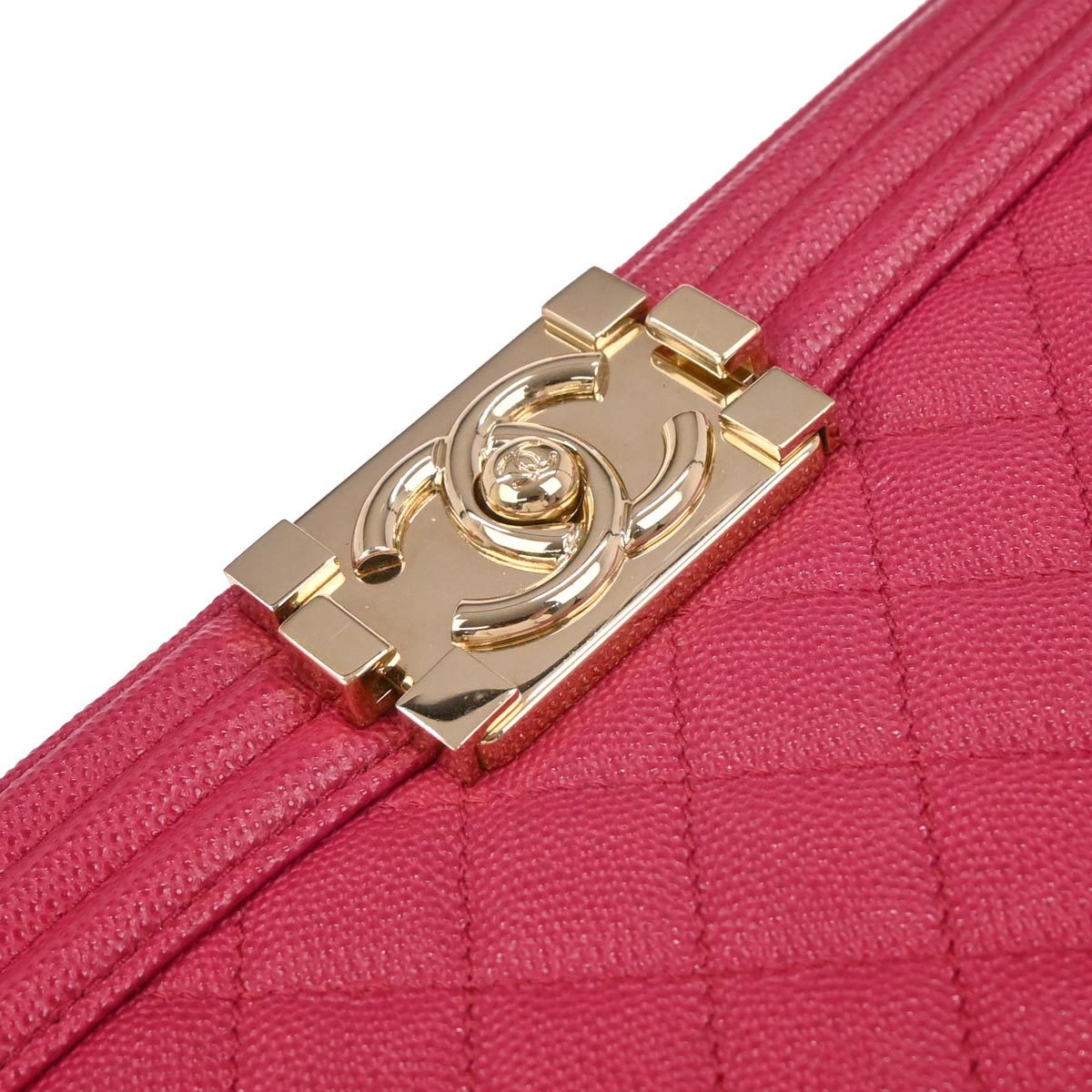 Boy Chanel Pink Caviar Skin Medium Chain Shoulder Bag