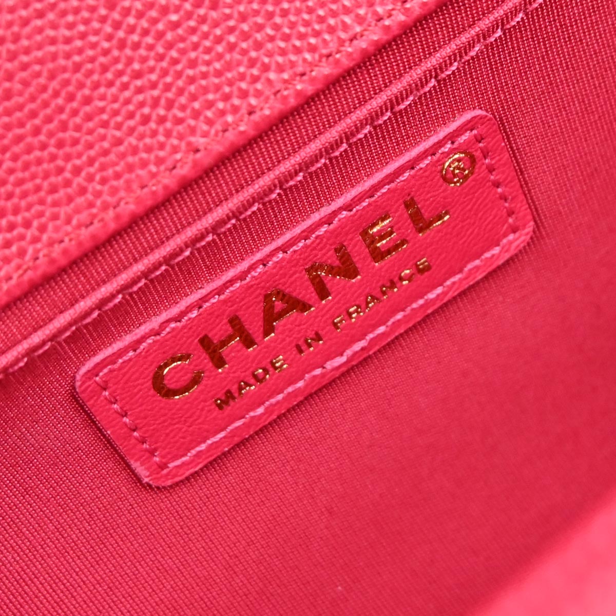 Boy Chanel Pink Caviar Skin Medium Chain Shoulder Bag