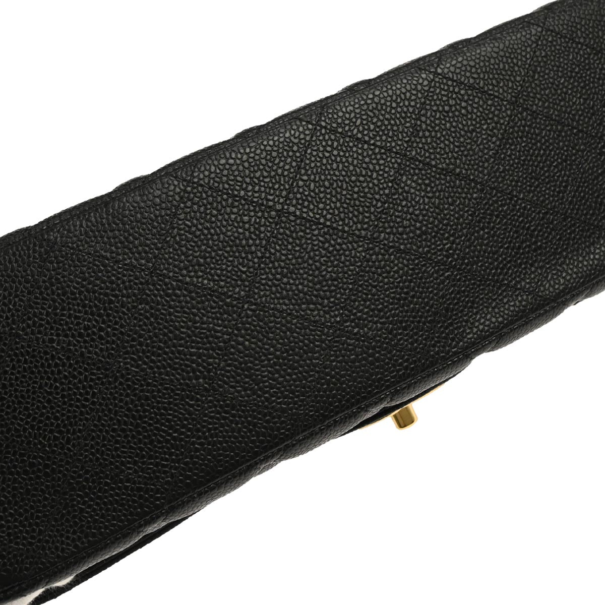 Chanel Black Caviar Skin Classic Double Flap Shoulder Bag