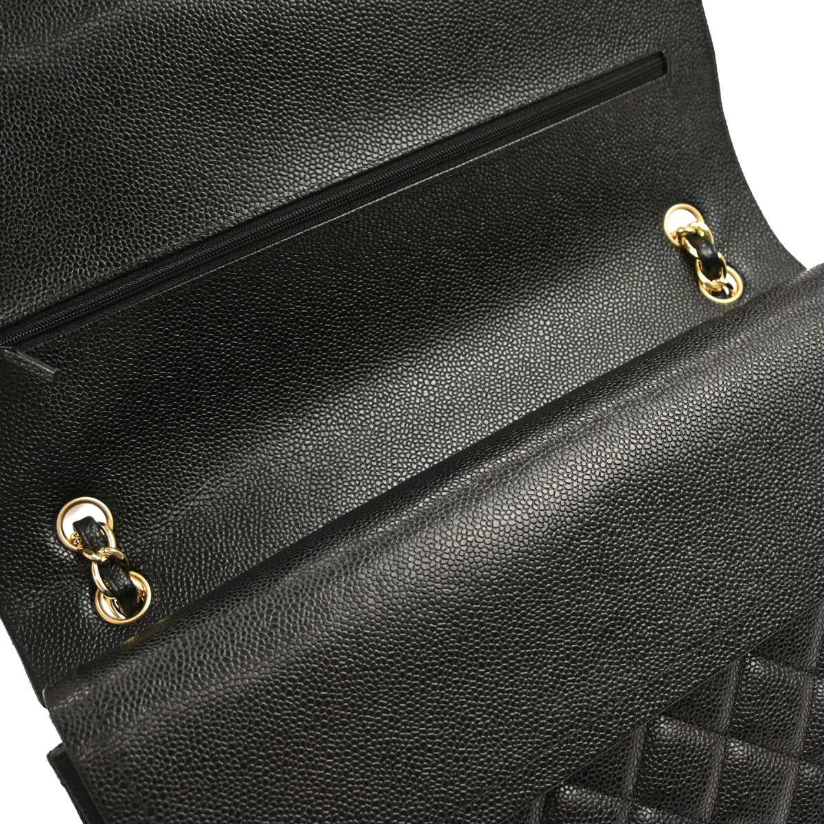 Chanel Black Caviar Skin Classic Double Flap Shoulder Bag