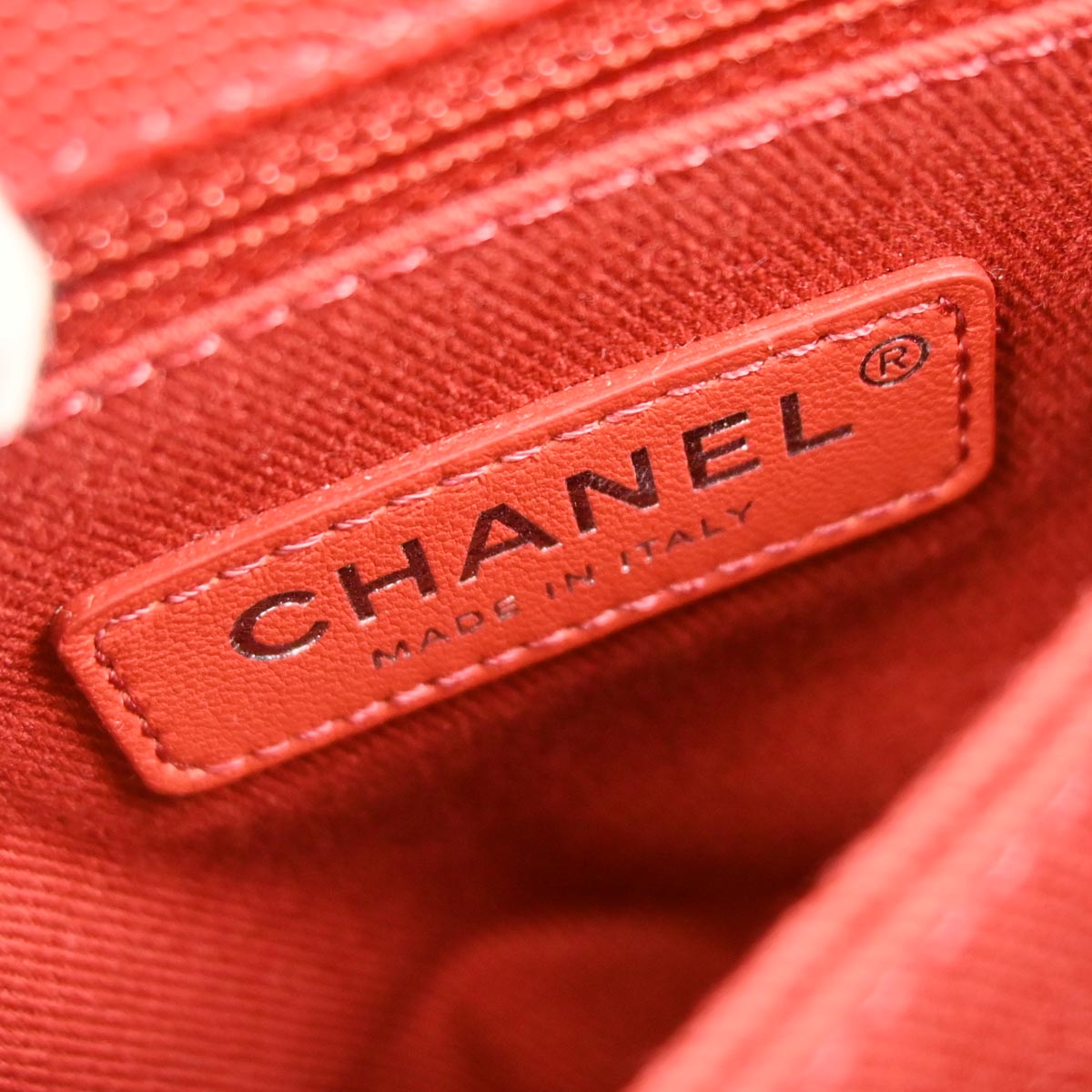 Chanel Red Caviar Coco Handle 2way Shoulder Handbag