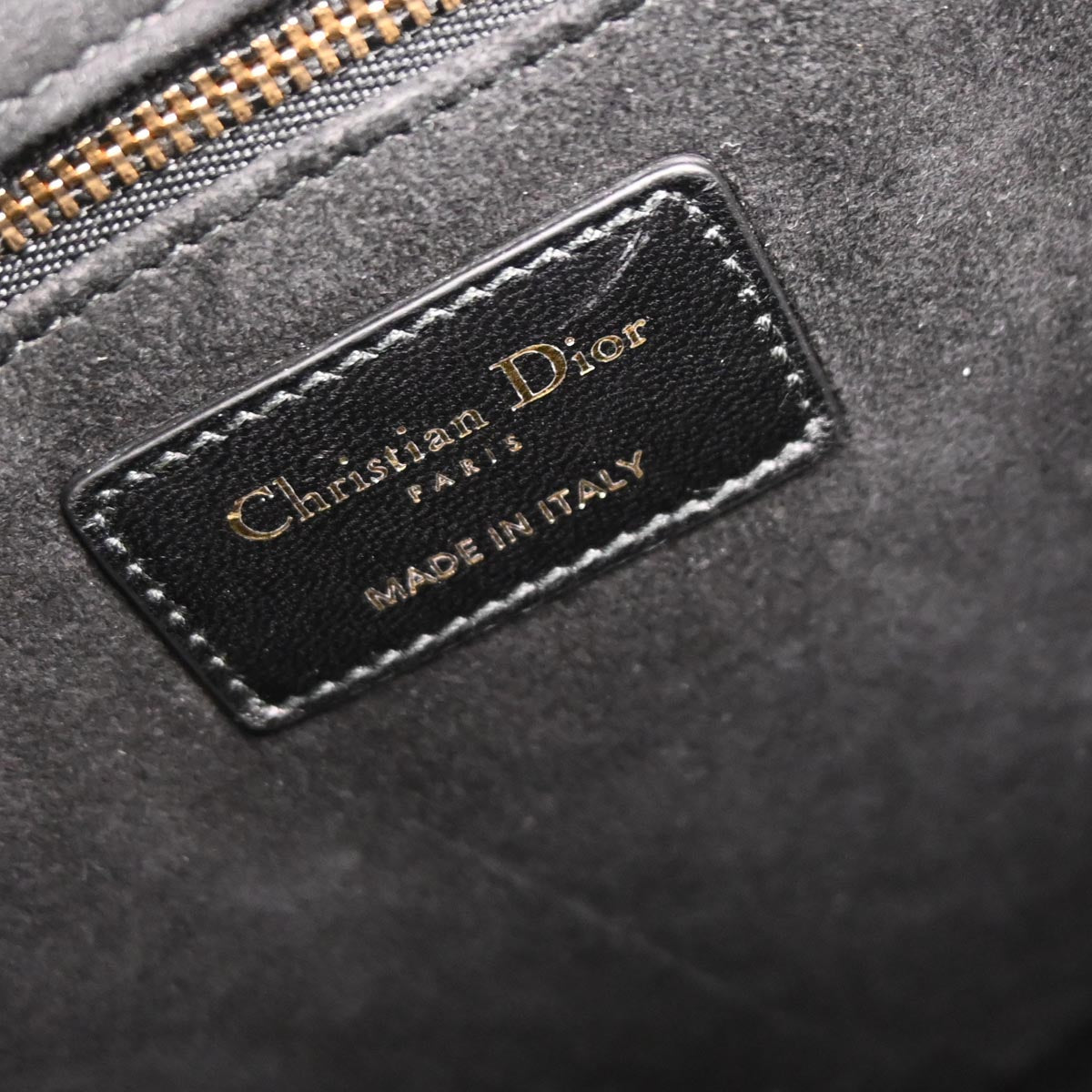 Christian Dior Black Lambskin Large Lady Dior Cannage Handbag