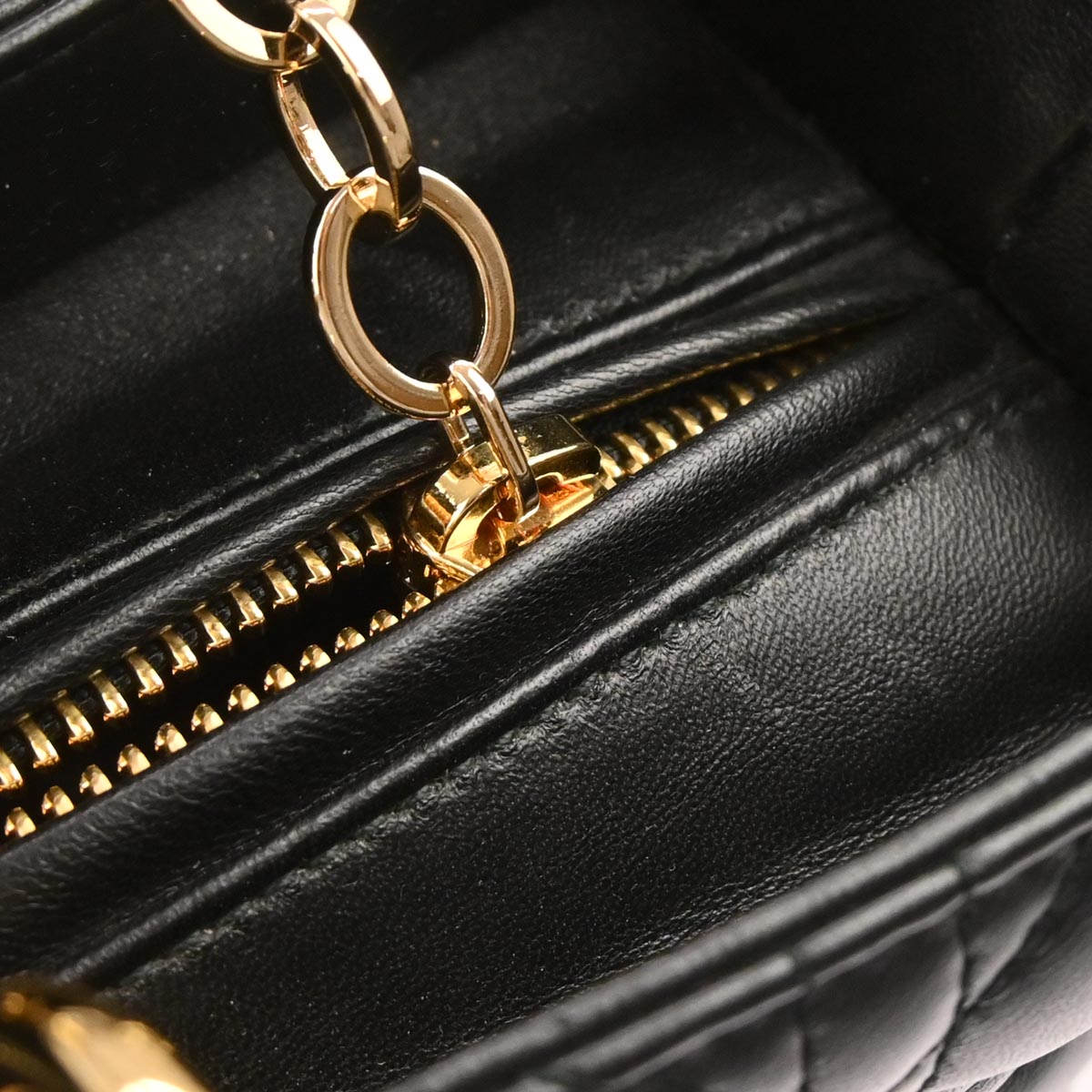 Christian Dior Black Lambskin Large Lady Dior Cannage 2way Shoulder Handbag