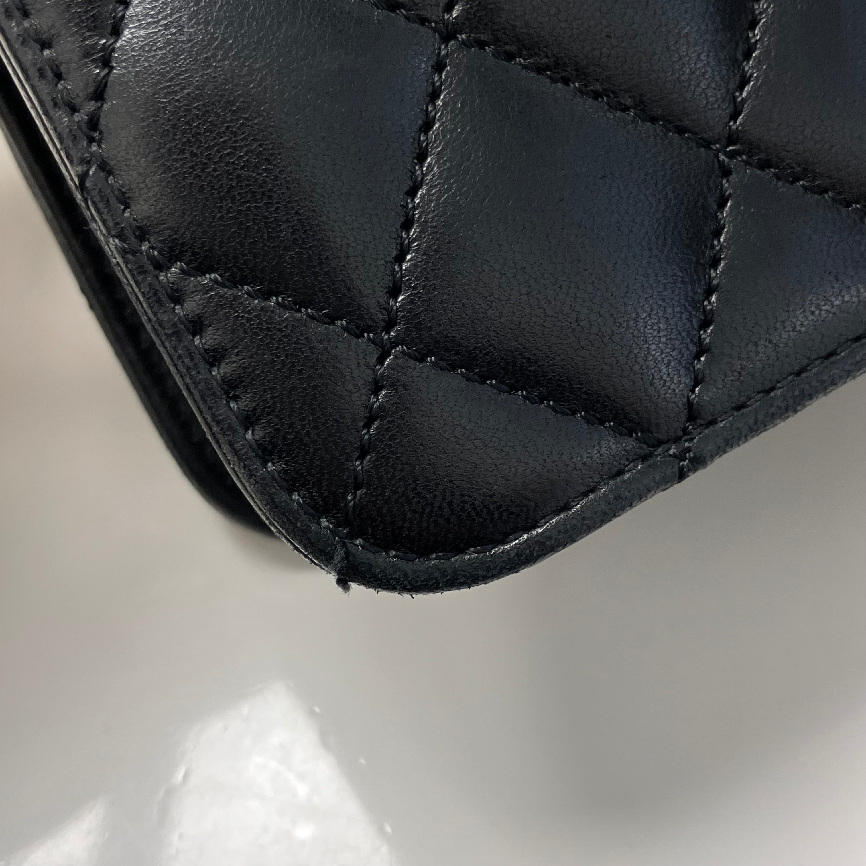 Chanel 2010-2011 Black Lambskin Turnlock Medium Half Flap Shoulder Bag