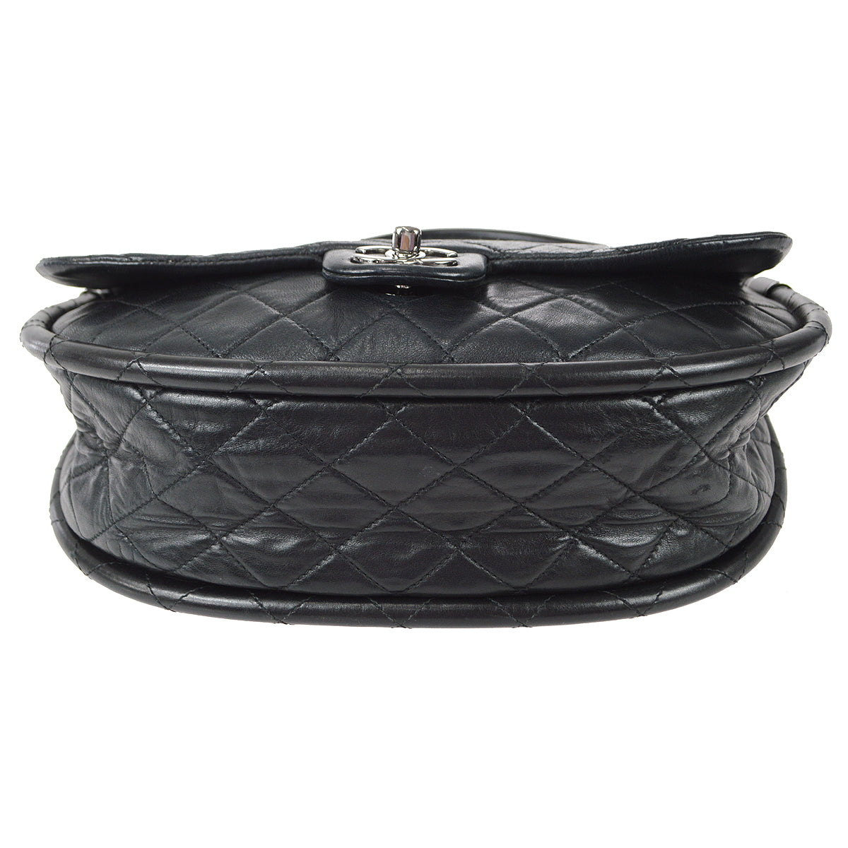 Chanel 2013-2014 Black Lambskin Hula Hoop Handbag