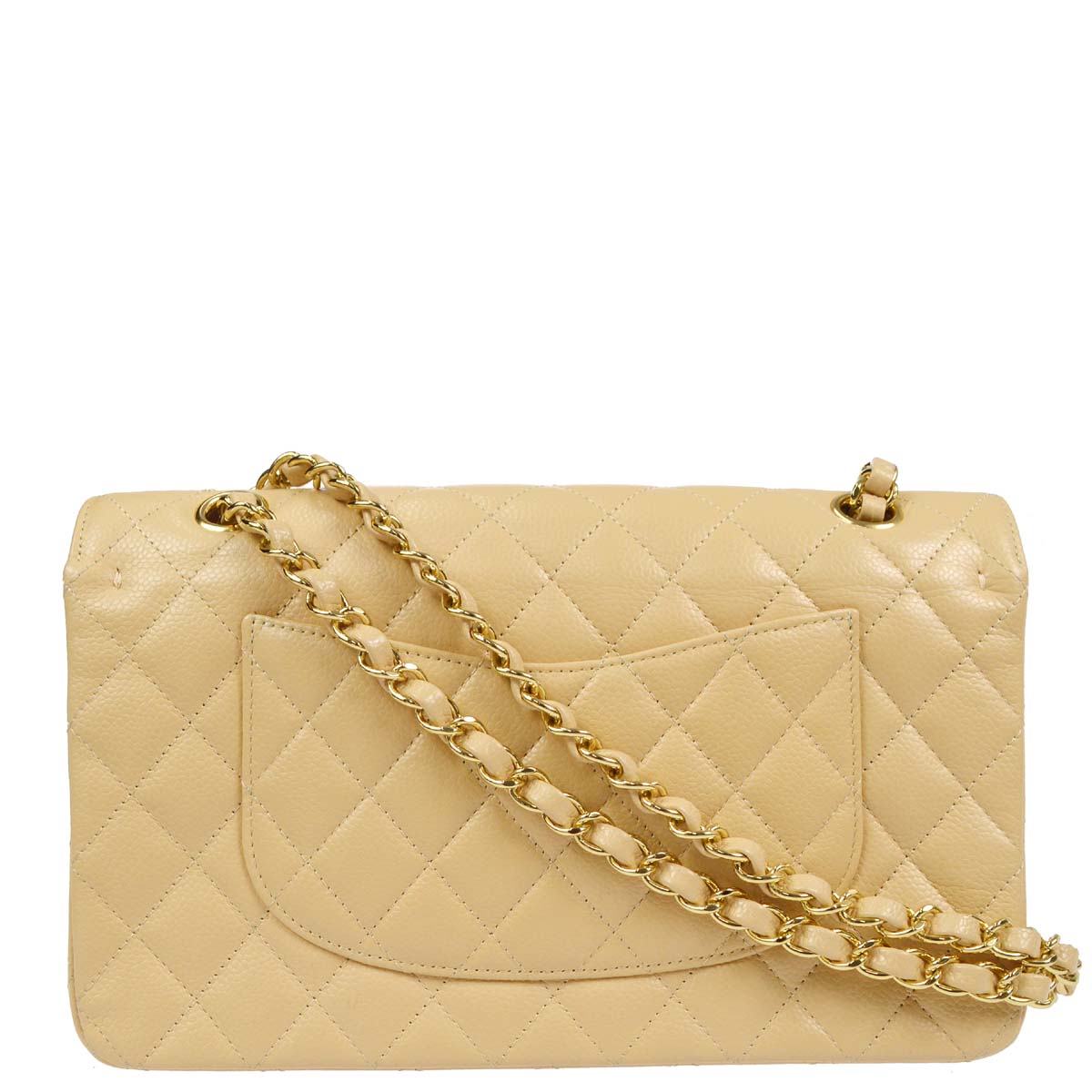 Chanel 2012-2013 Beige Caviar Medium Classic Double Flap Bag